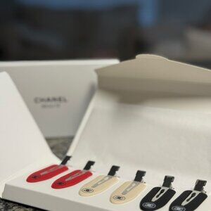 Chanel Hair Clip Set in Red, Cream, and Black - Chanel Beauty - Gift w/ Purchase